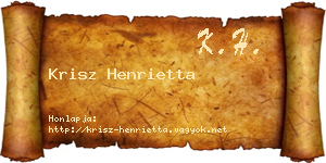 Krisz Henrietta névjegykártya